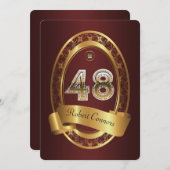 48e verjaardag, man verjaardagsfeestvrouw, elegant kaart (Voorkant / Achterkant)