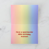 48e verjaardag: Regenboogtekst, aangepaste foto's Kaart (Binnen)