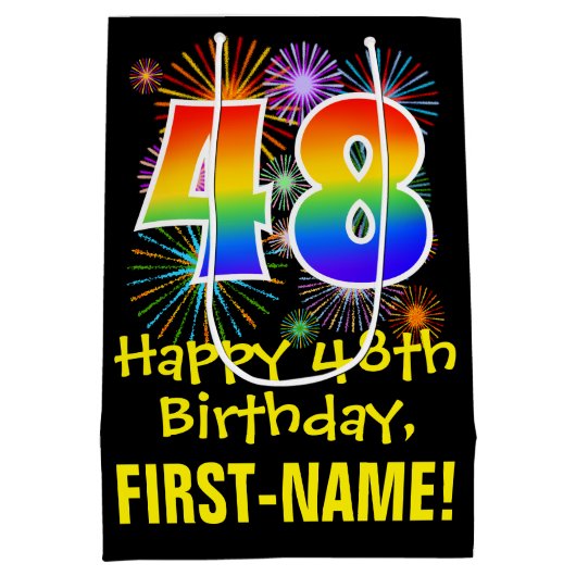 48e verjaardag: vuurwerk van de vuurtoren + regenb medium cadeauzakje (Achterkant)