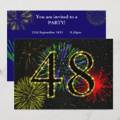 48e verjaardagsfeestje uitnodigen kaart (Voorkant / Achterkant)