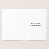 48ème anniversaire : audacieux "48 ans !" Carte Go (Intérieur)