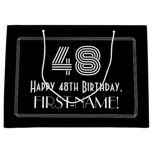 48ste verjaardag — Art Deco geïnspireerde look "48 Groot Cadeauzakje (Voorkant)