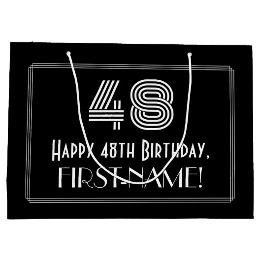 48ste verjaardag — Art Deco geïnspireerde look "48 Groot Cadeauzakje (Achterkant)