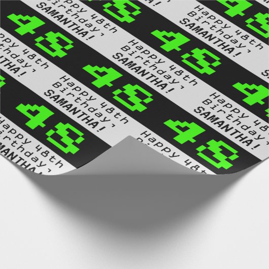 48ste verjaardag - Nerdy / Geeky stijl "48" en naa Cadeaupapier (Hoek)