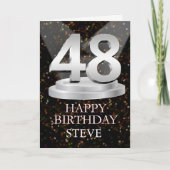 48th Birthday Spotlights Ajouter une carte de nom (Devant)