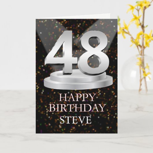 48th Birthday Spotlights Ajouter une carte de nom (Fleur jaune)