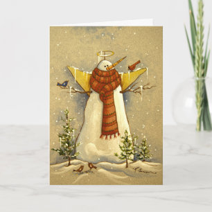 4907 Snow Angel & Birds Birds Birthday Card Kaart