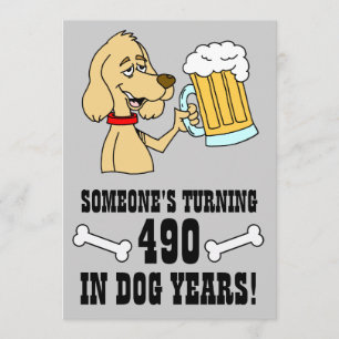 490 hondenjaren 70e verjaardagsfeest Uitgenodigd Kaart