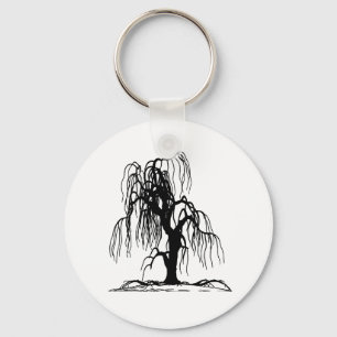 4920 SCARY WEEPING WILLOW TREE BLACK SILHOUETTE GR SLEUTELHANGER