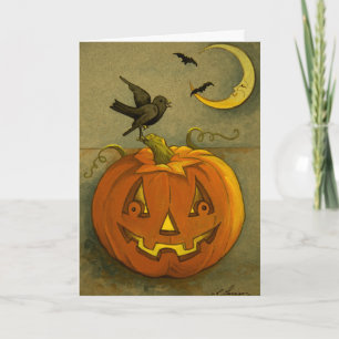 4923 Fille de la carte d'Halloween et sa petite am