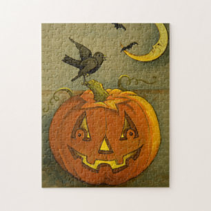 4923 Jack-o'-Lantern, Crows & Moon Puzzle Legpuzzel