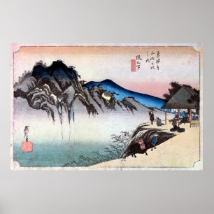 49. 坂 宿, 広 Sakashita-juku, Hiroshige, Ukiyo-e Poster