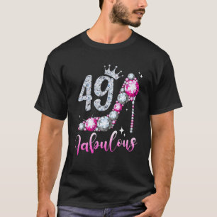 49 en 49e verjaardag hoge-hiel-schokgolf t-shirt