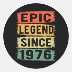 49 jaar oud Bday 1976 Epic Legend 49th Birthday Ronde Sticker