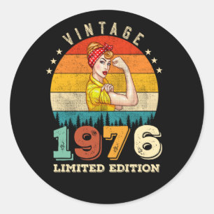49 jaar oude 1976  vrouwen 49e verjaardag cadeau ronde sticker
