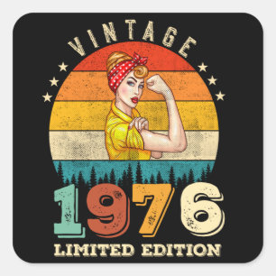 49 jaar oude Bday 1976  49e Verjaardag Vrouwen Vierkante Sticker