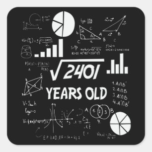 49 jaar oude Bday Wiskunde Teacher 49ste verjaarda Vierkante Sticker