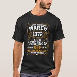 49 maart 1972 49e verjaardag Gift 49 jaar oude Man T-shirt