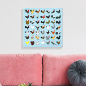 49 Roosters Canvas Afdruk (Insitu (Woonkamer))