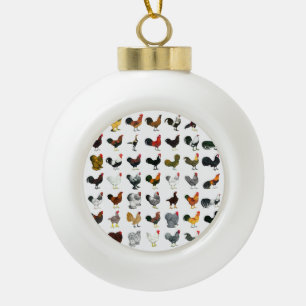 49 Roosters Keramische Bal Ornament