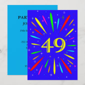 49e anniversaire de fête Invitation Explosion (Devant / Derrière)