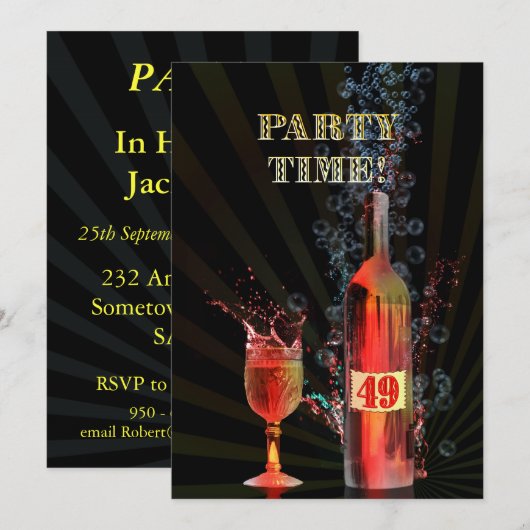 49e anniversaire invitation (Devant / Derrière)