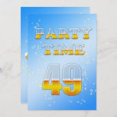 49e anniversaire invitation à la fête avec bière (Devant / Derrière)
