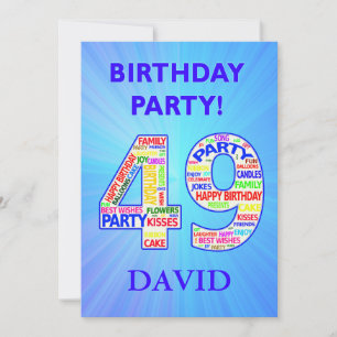 49e anniversaire Invitation de fête Ajouter un nom