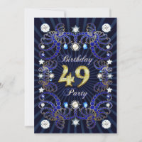 49e anniversaire invitation de fête avec des masse