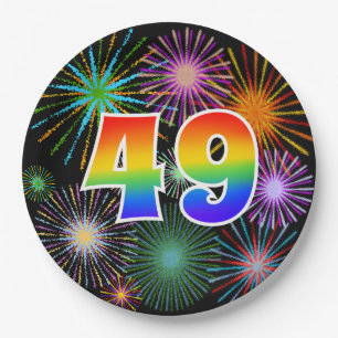 49e Evenement - Leuk, Kleurrijk, Vet, Regenboog 49 Papieren Bordje