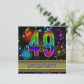 49e fête d'anniversaire Invitation avec bulles (Debout devant)