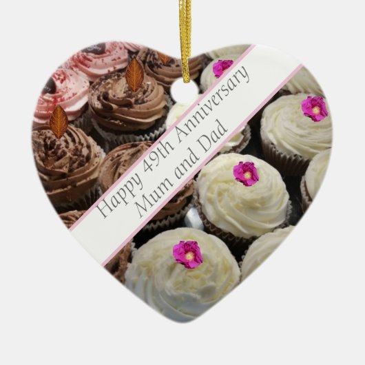 49e Jubileum voor bruiloft Keramisch Ornament (Voorkant)