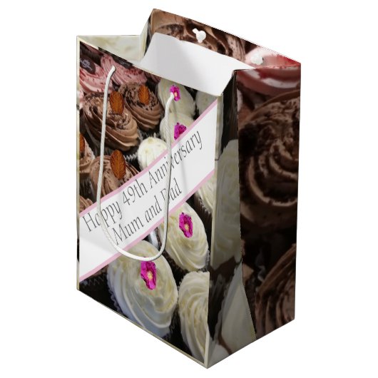 49e Jubileum voor bruiloft Medium Cadeauzakje (Voorkant Gekanteld)