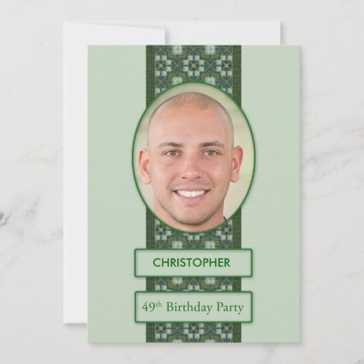 49e verjaardag Afbeelding voor uitnodiging van de (Voorkant)