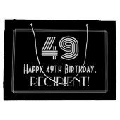 49e verjaardag — Art Deco geïnspireerd look "49" & Groot Cadeauzakje (Achterkant)