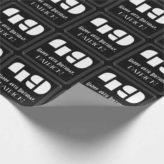 49e verjaardag: Art Deco Geïnspireerde look "49" e Cadeaupapier (Hoek)