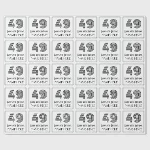 49e verjaardag: Art Deco geïnspireerde stijl "49"  Cadeaupapier