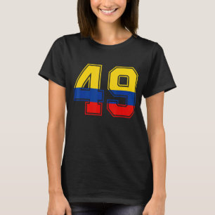 49e verjaardag Colombiaan 49 jaar oud nummer 49 ko T-shirt