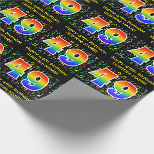 49e verjaardag: Colorful Music Symbols, Rainbow 49 Cadeaupapier