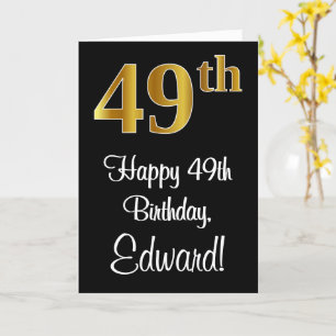 49e verjaardag ~ Elegant Luxe Faux Gold Look # Kaart