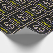 49e verjaardag: Floral Flowers Number, Custom Name Cadeaupapier (Hoek)