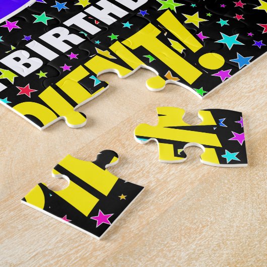 49e verjaardag — Fun, kleurrijk Star Field Pattern Legpuzzel (Zijkant)