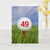 49e verjaardag Golfbal op rood T-shirt Kaart (Gele Bloem)
