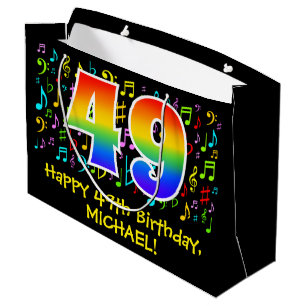 49e verjaardag - Kleurrijke muzieksymbolen, Rainbo Groot Cadeauzakje