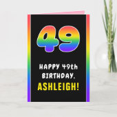 49e verjaardag: kleurrijke regenboog # 49, Naam va Kaart (Voorkant)