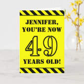 49e verjaardag: Leuke stencil stijl tekst, aangepa Kaart (Gele Bloem)