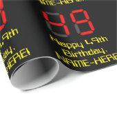 49e verjaardag: Red Digital Clock Style "49" + naa Cadeaupapier (Rol Hoek)