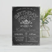 49e verjaardag uitnodiging schoolbord (Staand voorkant)