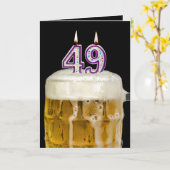 49e verjaardag zwarte bier kaart (Gele Bloem)