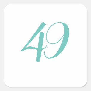 49e verjaardagsfeestje Blauwgroen negenenenveertig Vierkante Sticker